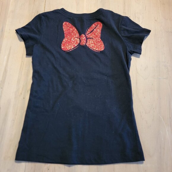 Disney Minnie Mouse Black T-shirt Size 6‎ / 6X RN#55219 Glitter Design - Picture 3 of 6